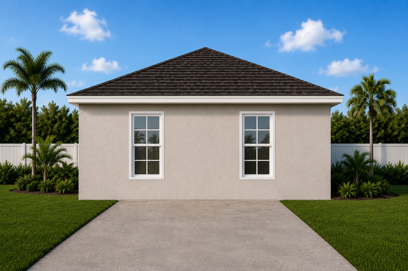 The 1-Bedroom ADU — Brightview 498 sq ft front elevation rendering